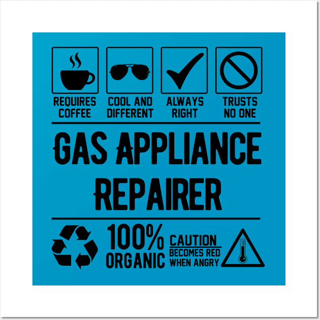 Gas Appliance Repairer Job (black) Wall Art by Graficof